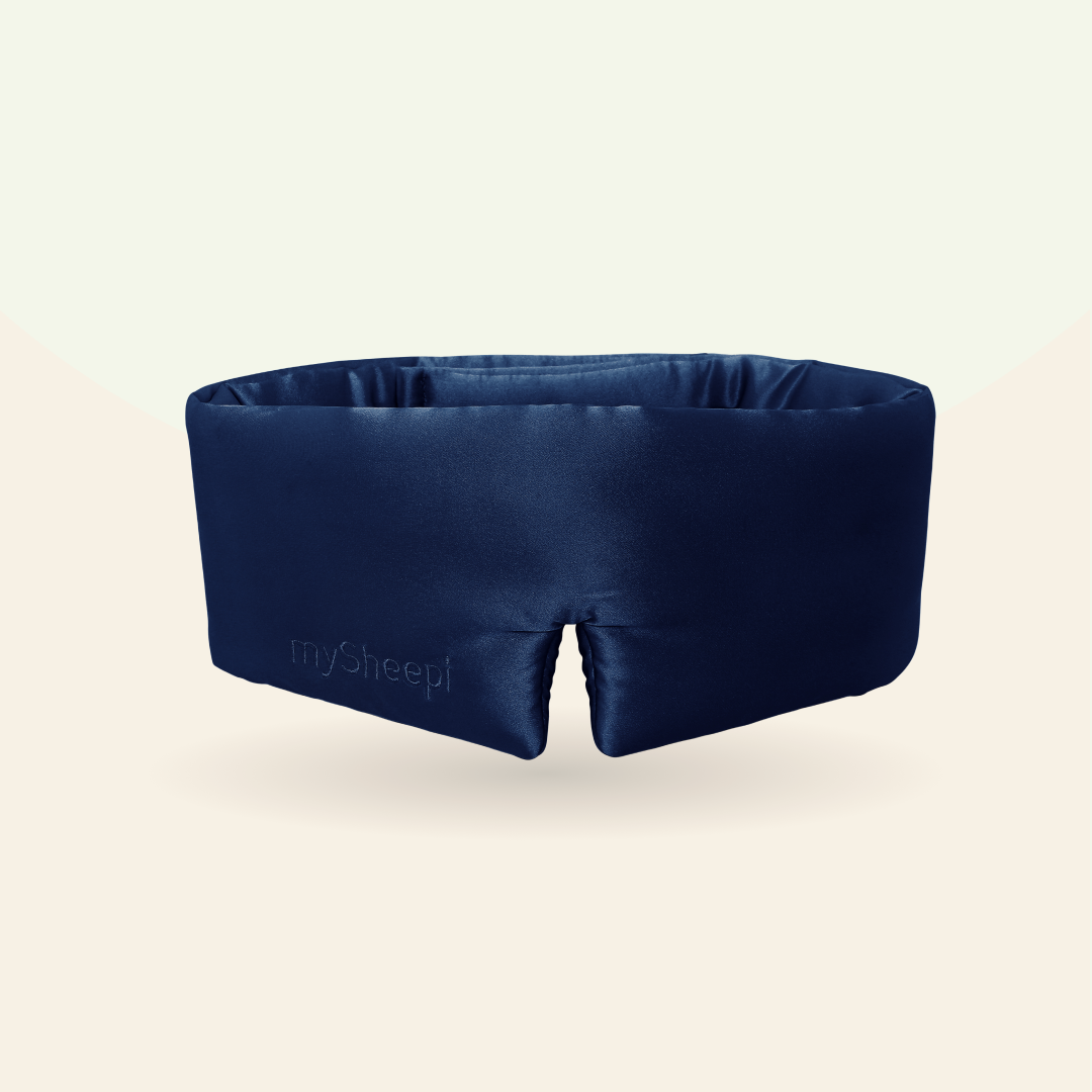 mySheepi Seidenschlafmaske Marineblau Produktbild